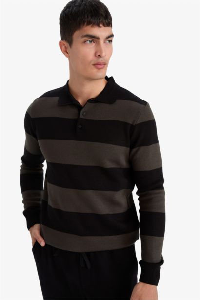 Standard Fit Polo Collar Knitwear Pullover