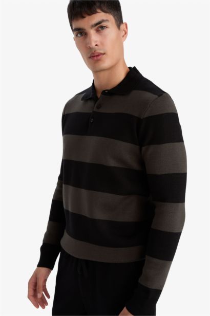 Standard Fit Polo Collar Knitwear Pullover