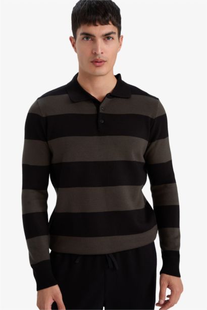 Standard Fit Polo Collar Knitwear Pullover