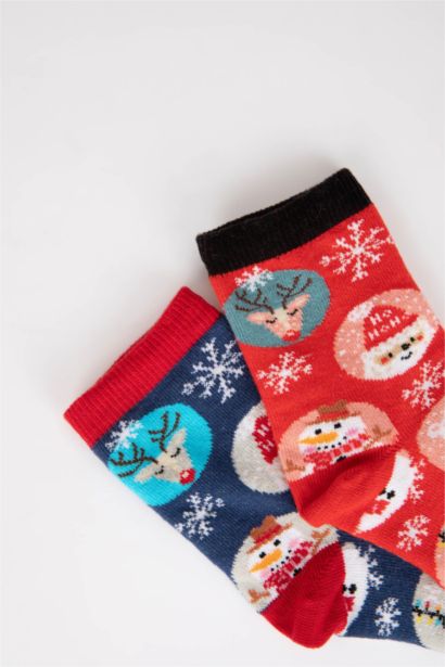 Boy Christmas Themed Cotton Long Socks