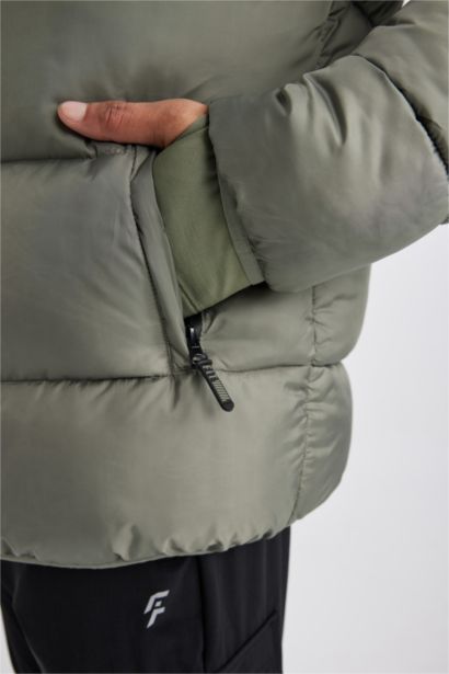 Water Repellent Zipper Puffer Jacket