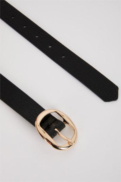 Kadın Oval Toka Suni Deri Jean Kemeri