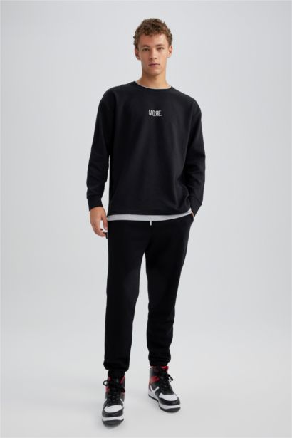 Oversize Fit Printed Long Sleeve Sweatshirt