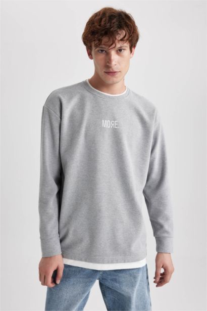 Світшот оверсайз з круглим вирізом з принтом для чоловіків