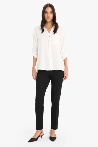 Regular Fit Shirt Collar Long Sleeve Shirt