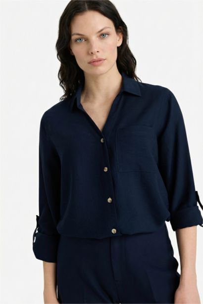 Рубашка с длинным рукавом стандартного кроя для женщин