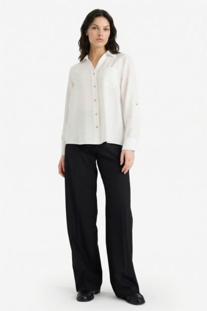 Regular Fit Shirt Collar Long Sleeve Shirt