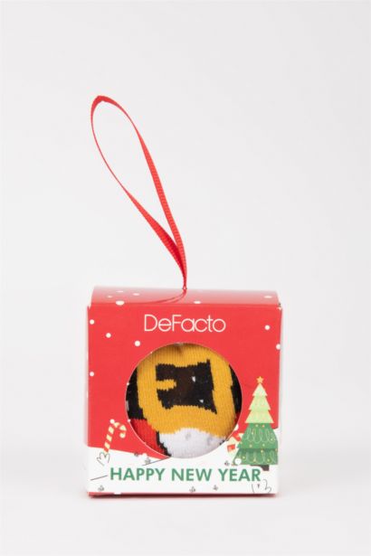 Erkek Çocuk Yılbaşı Temalı Pamuklu Uzun Çorap