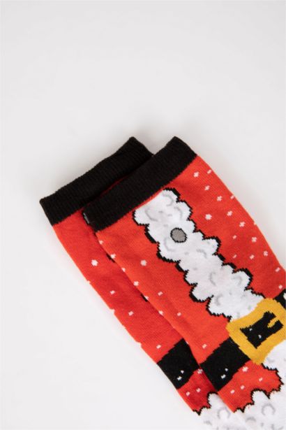 Erkek Çocuk Yılbaşı Temalı Pamuklu Uzun Çorap
