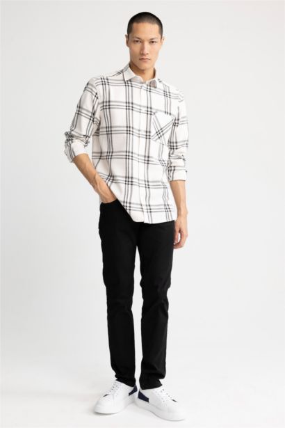 поло жаға мақта Ұзын жеңді көйлек