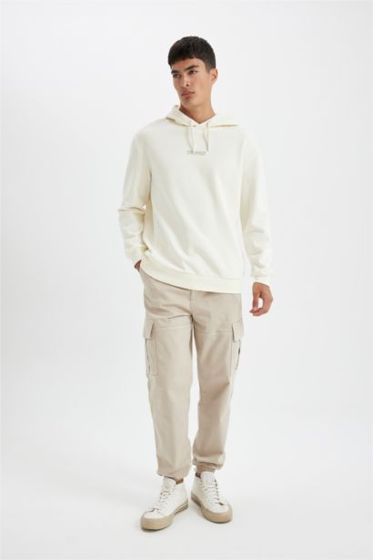 Relax Fit Kapüşonlu Baskılı Sweatshirt