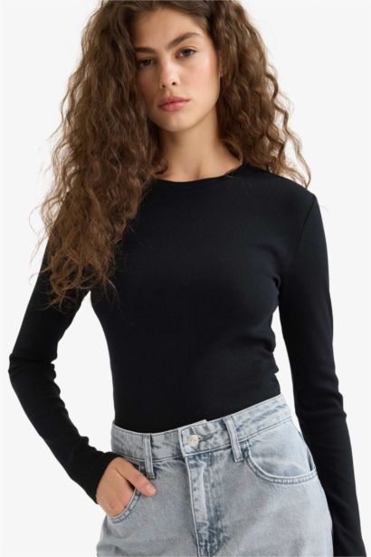 Fitted Crew Neck Ribbed Camisole T-Shirt
