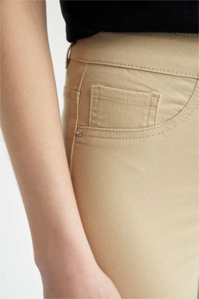 Super Skinny Fit High Waist Ankle Length Gabardine Trousers