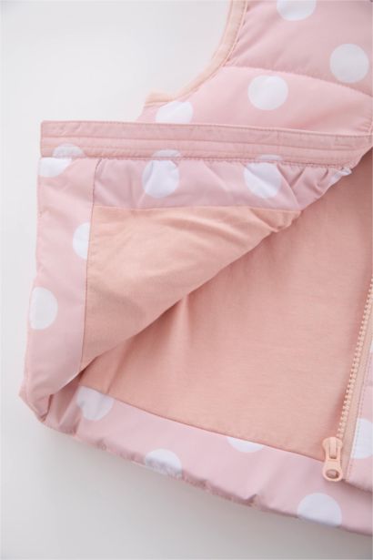 Baby Girls Water Repellent Polka Dot Hooded Vest