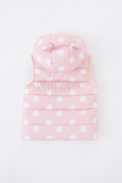 Baby Girls Water Repellent Polka Dot Hooded Vest