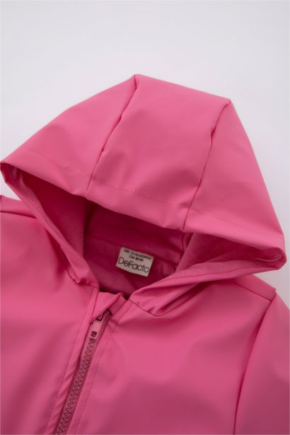 Girl Waterproof Cotton Lined Hooded Jacket