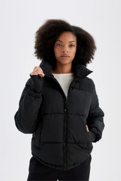 Water Repellent Zipper Puffer Jacket