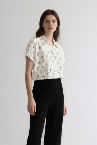 Regular Fit Viscose Short Sleeve Shirt