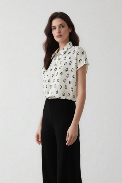 Regular Fit Viscose Short Sleeve Shirt