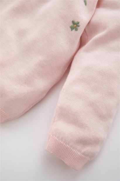 Cardigan Fleuri À Col Rond Bébé Fille