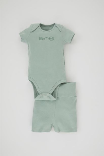 Ensemble Body à manches courtes avec Broderie et Short pour bébé garçon