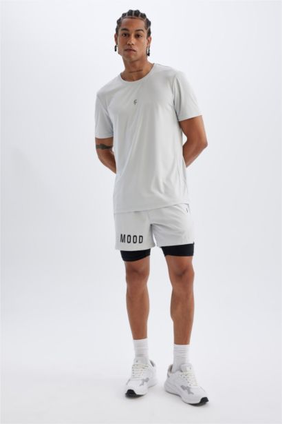 Slim Fit Dar Kesim Fermuarlı Telefon Cepli Sporcu Taytlı Şort