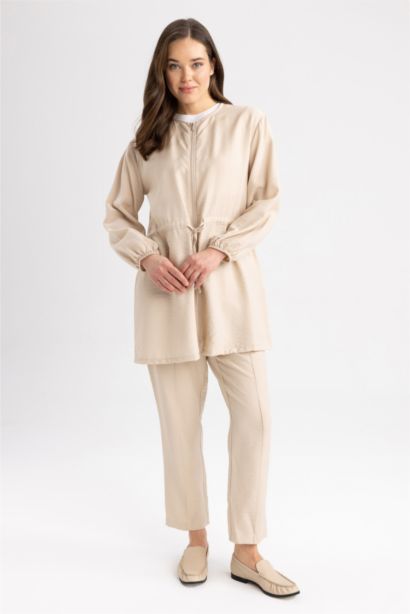 Straight Leg Trousers with Harem Pockets