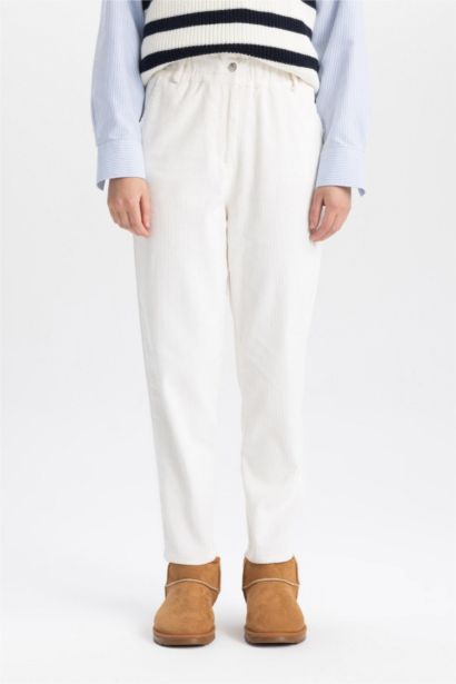 Paperbag Fit Velvet Trousers