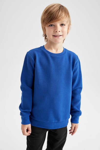 Boy Regular Fit Crew Neck Reversible Sweatshirt