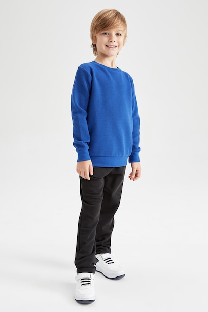 Boy Regular Fit Crew Neck Reversible Sweatshirt