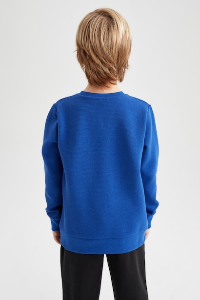 Boy Regular Fit Crew Neck Reversible Sweatshirt