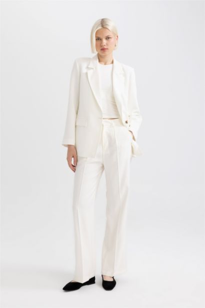 جاكيت بليزر اوفر سايز ممزوج بالكتان