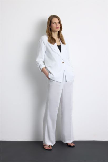 Oversize Fit Linen Blend Blazer