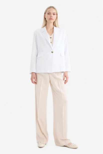 Oversize Fit Linen Blend Blazer