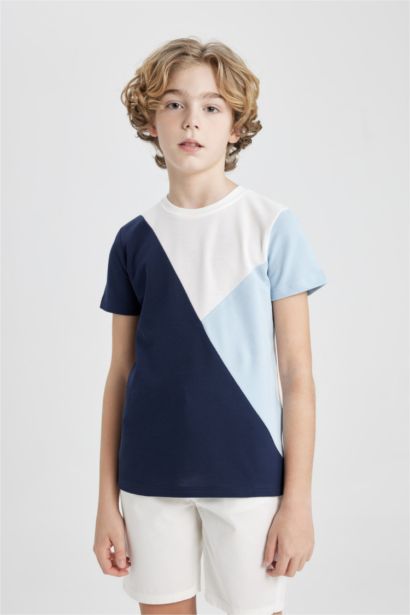 Boy Regular Fit Crew Neck Pique Short Sleeve T-Shirt