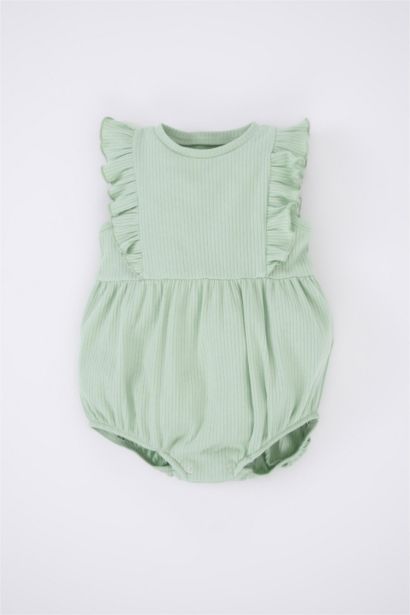 Salopette à côtes pour bébé fille nouveau-née