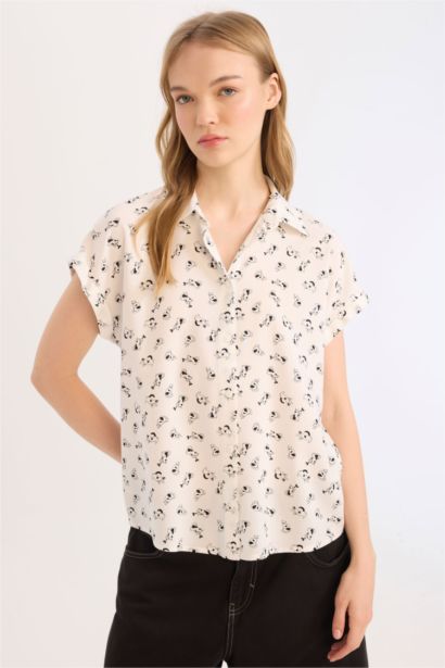 Regular Fit Viscose Short Sleeve Shirt