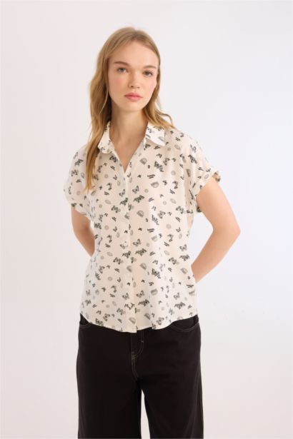 Chemise en viscose à manches courtes Coupe régulière - Coool