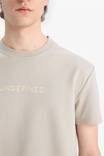 Regular Fit Crew Neck Printed Cotton Heavy Fabric T-Shirt