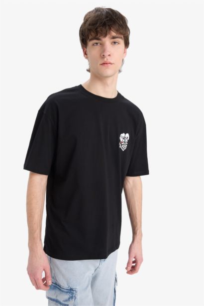 Oversize Fit Crew Neck Printed Short Sleeve T-Shirt