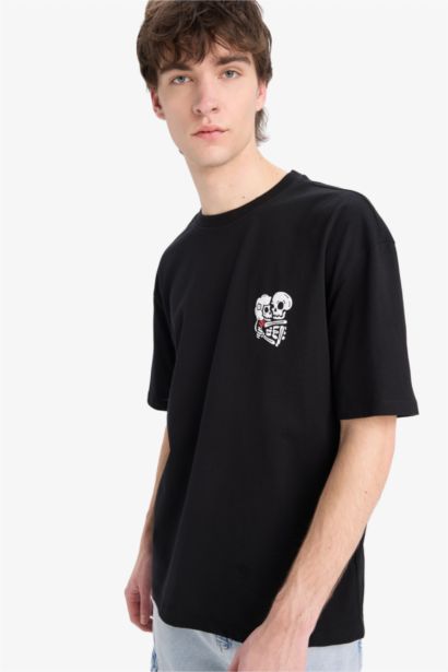 Oversize Fit Crew Neck Printed Short Sleeve T-Shirt