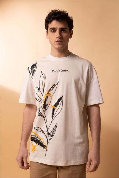 Футболка комфортного кроя с принтом из 100% хлопка