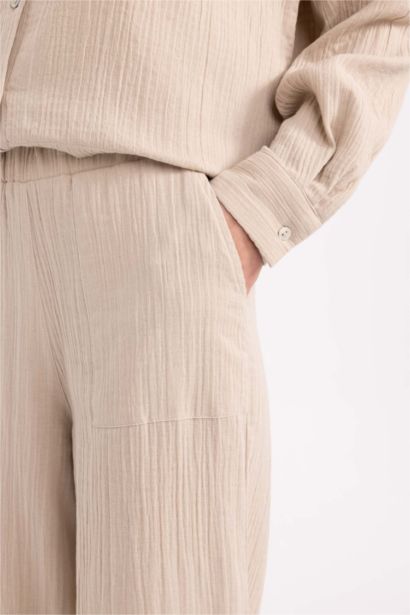 Wide Leg Muslin Trousers
