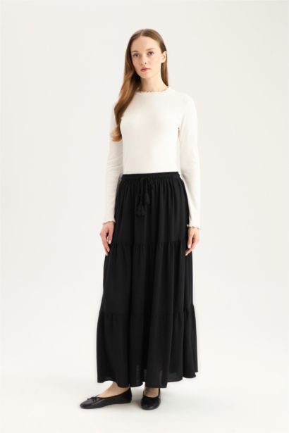 Wire Waist Viscose Maxi Skirt