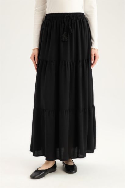 Wire Waist Viscose Maxi Skirt
