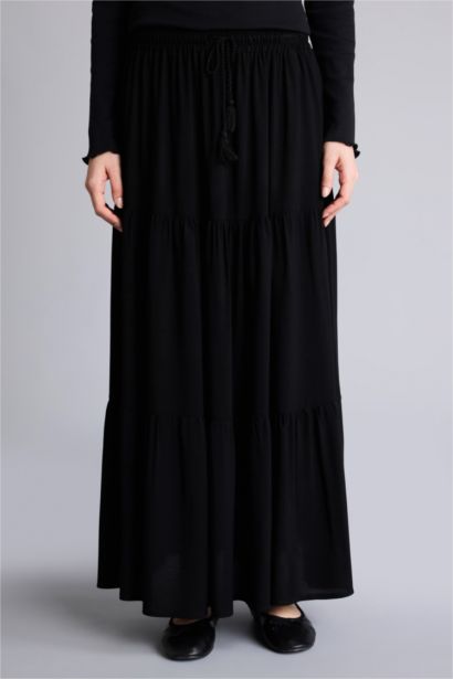 تنورة طويلة فيسكوز برباط