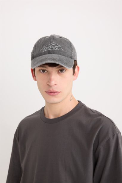 Pamuklu Erkek Nakışlı Jean Cap Şapka