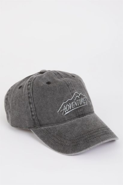 Pamuklu Erkek Nakışlı Jean Cap Şapka