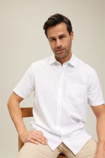 Chemise à manches courtes en coton à Coupe Régulière