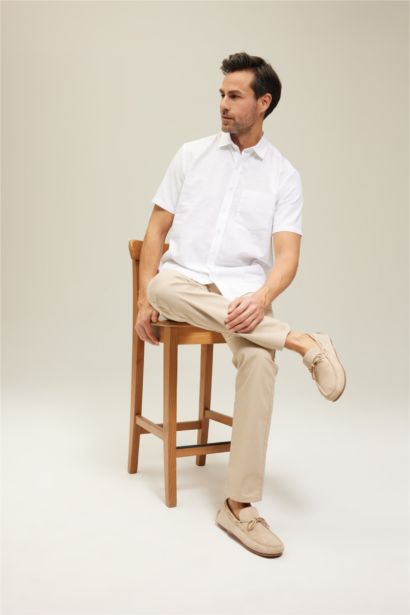 Chemise à manches courtes en coton à Coupe Régulière